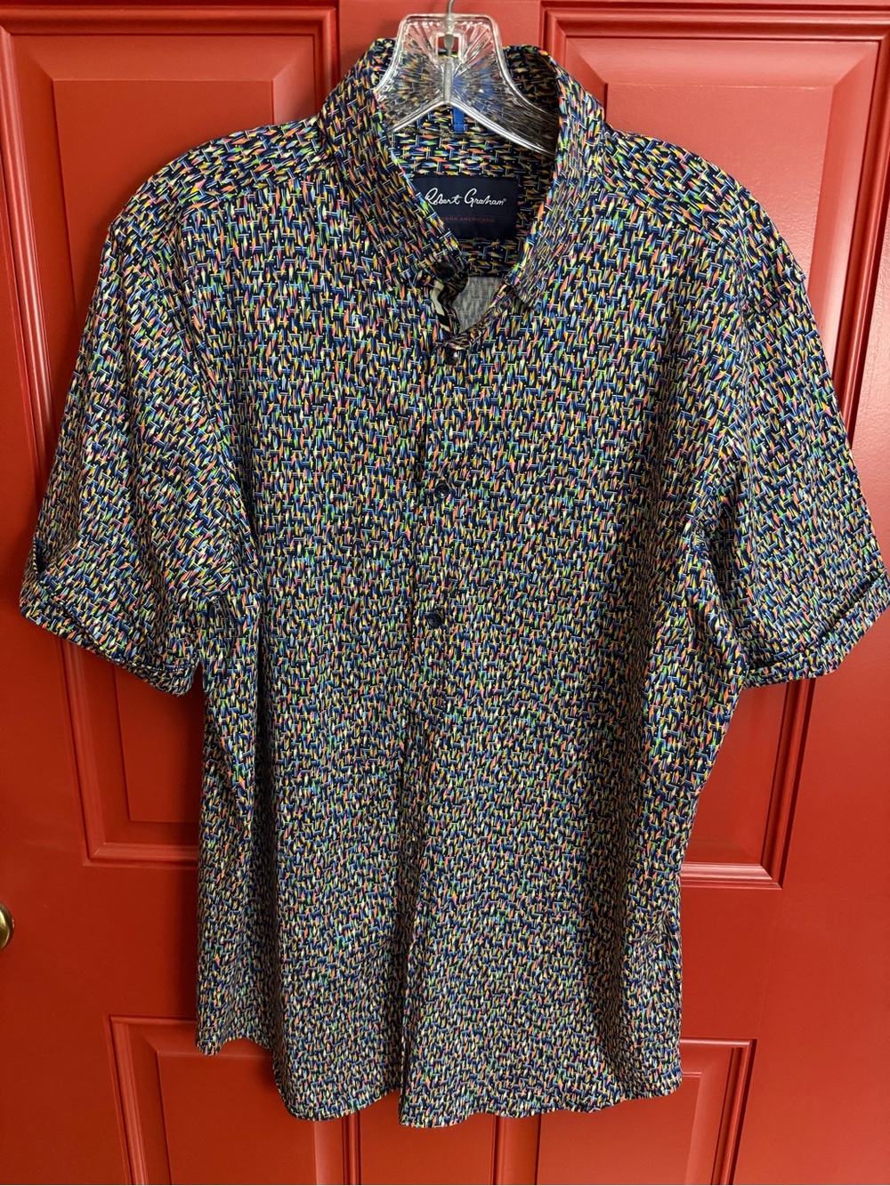 Robert Graham Multicolor Short-Sleeve Button-Up Shirt - Navy Base